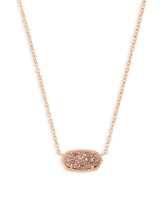 Kendra Scott Elisa Rose Gold Pendant Necklace in Rose Gold Drusy