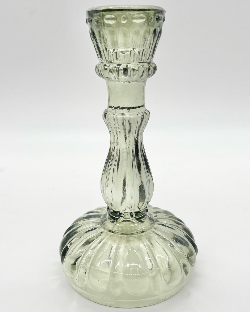 Maybelle Green Glass Taper Holder