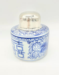 Blue & White Tea Jar With Lid