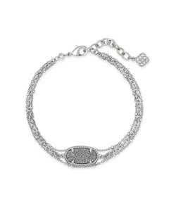 Kendra Scott Elaina Silver Multi Strand Bracelet In Platinum Drusy
