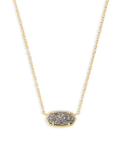 Kendra Scott Elisa Gold Pendant Necklace in Platinum Drusy