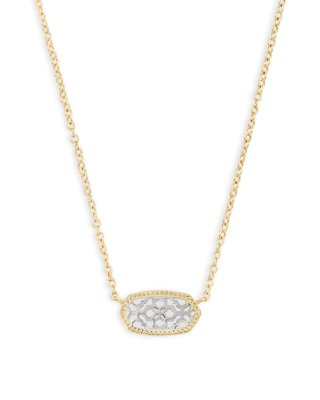 Kendra Scott Elisa Gold Pendant Necklace in Filigree Mix Gold/Silver