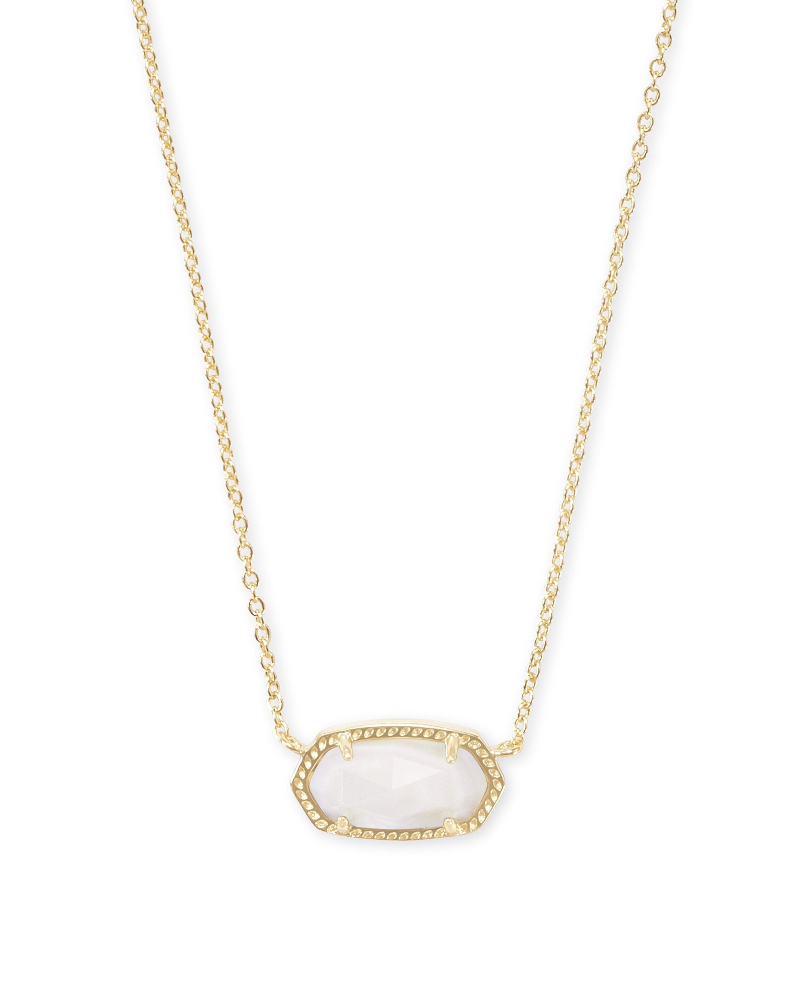 Kendra Scott Crystal Letter I Silver Short Pendant Necklace in White C -  Her Hide Out