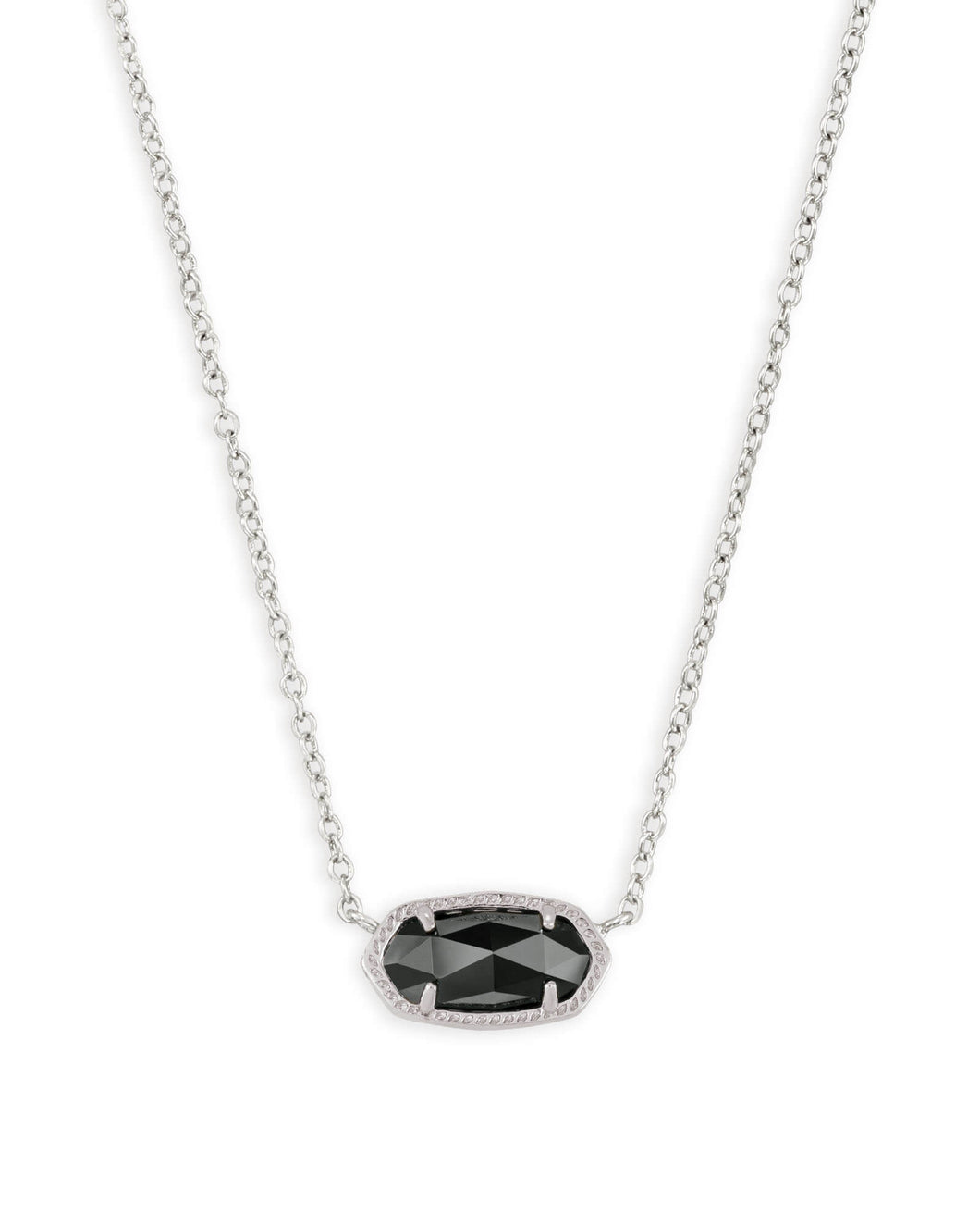 Kendra Scott Elisa Silver Pendant Necklace in Black