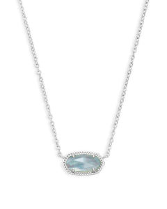 Kendra Scott Elisa Silver Pendant Necklace in Light Blue Illusion
